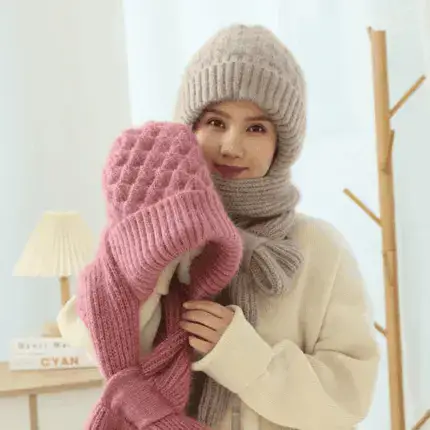 Winter Versatile Knitted Hooded Scarf for Women
